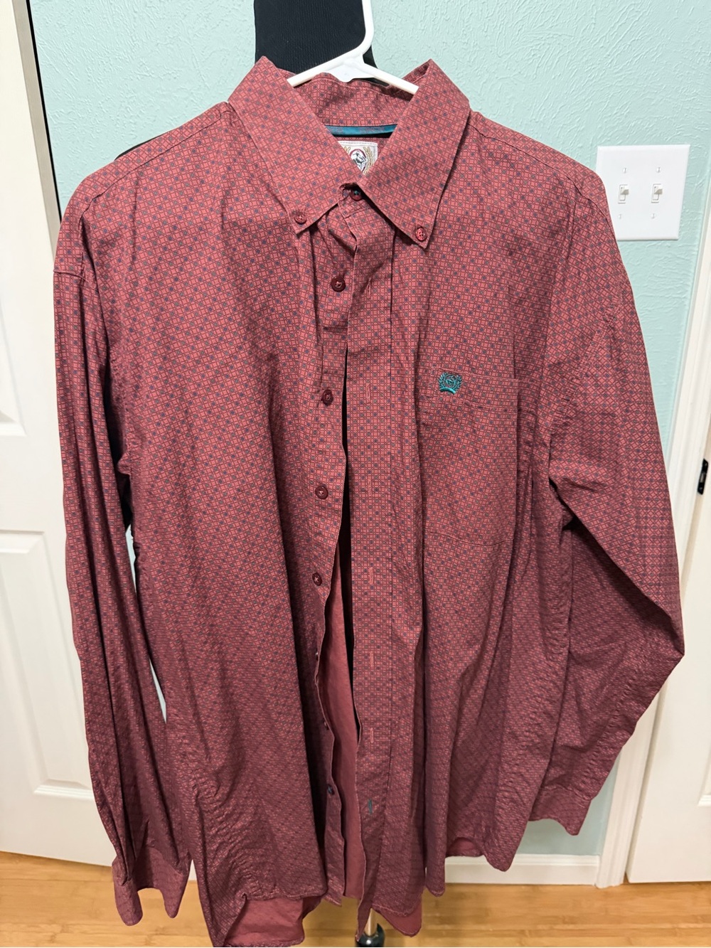Cinch Classic Fit Geometric Print Long Sleeve Button Down Western Shirt Men’s L